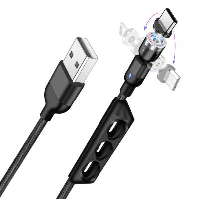 China Wholesale MP3/MP4 Player 540 Degree Rotating 3 in 1 Magnetic Cable Type C Cable Fast Charging Android/I-Product/Type C Charger Accessories for sale