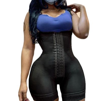 China Antibacterial High Compression Slimming Jumpsuit Corset Hook Straps Body Shapers Butt Lifter Sleeveless Shorts For Women Shapewear for sale