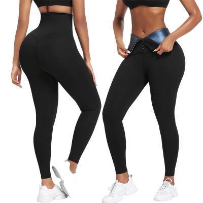 China Antibacterial Customize Neoprene Sauna Yoga Gaiters Waist Butt Lifter Pants Top With Hook Body Shaper For Women for sale