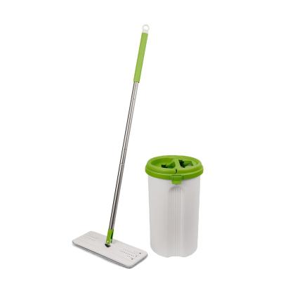 China Top Quality Sustainable Self Washing And Drying Flat Mop With Bucket Home Floor Cleaning Mop for sale