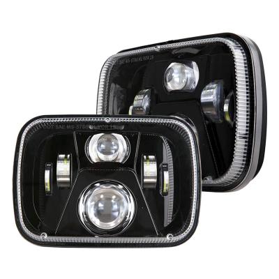 China Aluminum Alloy Body Super Bright Tractor Spot Light 5X7 Inch Led Headlights For Cowboy Jl Car Truck for sale