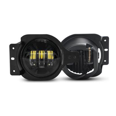 China Hot Sale 4 30W 12V Aluminum Inch Round LED Fog Lights With Halo Ring Turn Signal Projector Lens For Jeep Wrangler JL JLU 2018-2021 for sale