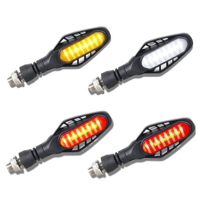 China Universal ABS 12V LED Motorcycle Turn Signal Lights Blinker Lights Sequential Flow Front Rear Indicator for sale