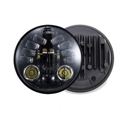 China High Brightness 12V 24V 3/4 Inch Round 5.75 Inch Dual Die-Casting Aluminum Housing 5 Color Led Headlight With Hi/lo Beam For Harley Motorcycle for sale