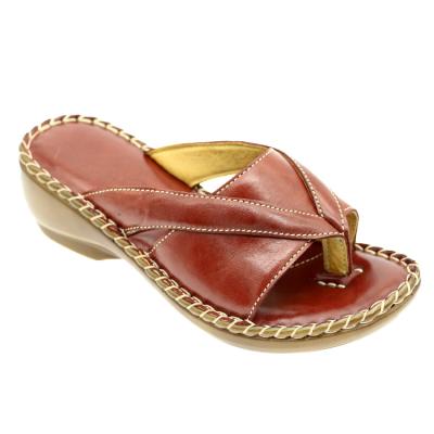 China Cushioning Fashion Casual Flip Flops Genuine Leather Flats Slide Slippers Whip Women's Shoes For Sale Handmade Ladies Slippers Wholesale for sale