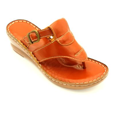 China Cushioning Slippers Fashion Splicing Handmade Shoes Genuine Leather Soft Non-slip Flip Flops Casual Flat Women's Slippers Custom Wholesale for sale