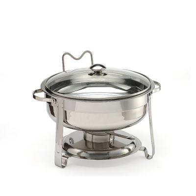 China Modern Round Stainless Steel Buffet 4QT Food Warmer Chafing Dishes Set For Party Hotel Home Restaurant for sale