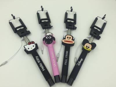 中国 Cartoon Shapes Mini Cable Foldable Selfie Stick For Android And IOS 販売のため