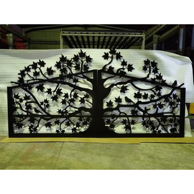 China Easily Assembled Entry Fancy Wrought Iron Gate Basic Iron Track Designs Gates Driveway Electric Fence Gates Motor Sliding Gates for sale