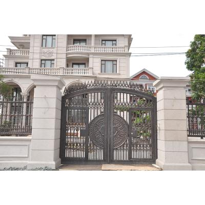 China Easily Assembled Italian Style Italian Style Door Wrought Iron Base Track Designs Gate Villa Doors for sale