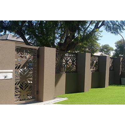 China HUAART Easily Assembled Laser Cut Artificial High Quality Perforated Wood Profile Black Aluminum Foil Door Fence Panels Small Fences For for sale