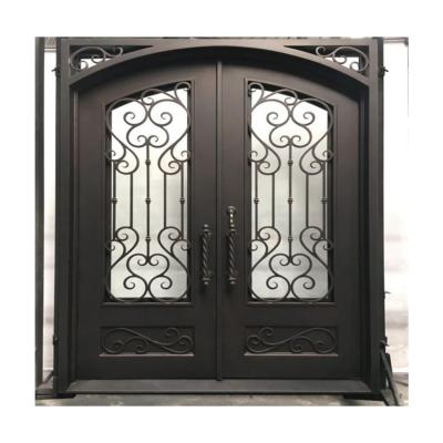 China Factory Price Modern Wrought Iron Door Out Wholesale Metal Mesh Screen Swing for sale