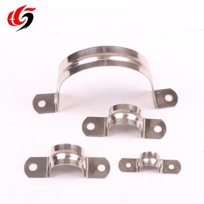 China Pipe Tie Customized Metal Saddle Steel Pipe Stainless Steel Part U Clamp Heavy Duty Galvanized Bending Stamping Type for sale