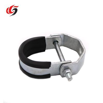 China Construction Area China Factory Supply Steel Adjustable Clevis Hanger Rubber Lined Pipe Clamps for sale