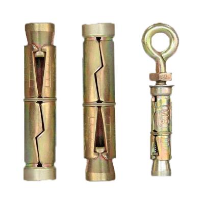 China Building Construction Yellow Galvanized 3PCS Shell 4pcs Expansion Bolt Concrete Heavy Duty Anchor for sale