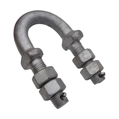 China Electric Power Steel Fittings Hot Dip Galvanized U J Type Bolt With Nuts for sale