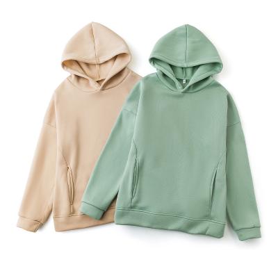 China Cotton Autumn Winter Solid Color Anti-pilling Pullover Women's Casual Cropped Long Sleeve Hoodies Women Crop Top for sale