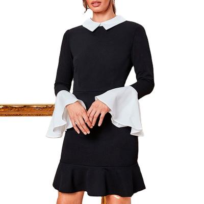 China Professional Hot Boutique Designer Anti-wrinkle Elegant Clothing Ruffle Widing Women Dress for sale