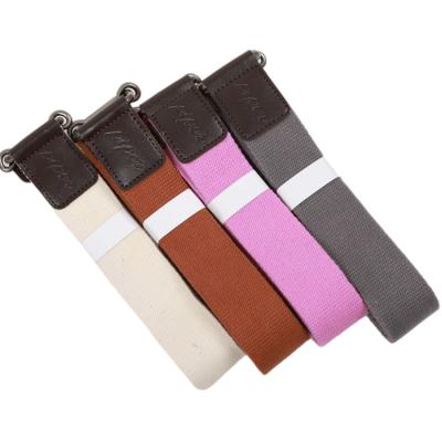 China Cotton Wholesale Price Light Weight Washed Eco Friendly 100% Cotton Stretch Yoga Strap for sale