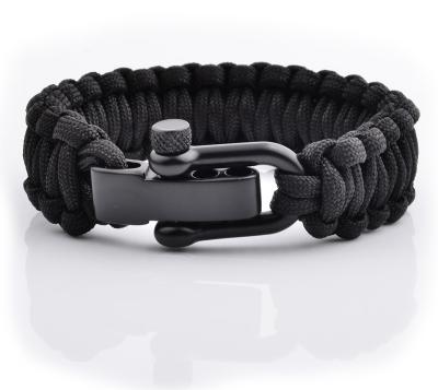 Chine Bracelet de survie de paracord réglable avec des menottes en acier inoxydable et une corde en nylon durable à vendre