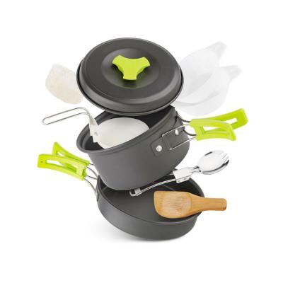 China Portable Cookware Set for Camping Lightweight Aluminum Fry Pot and 1 Pan Included for sale