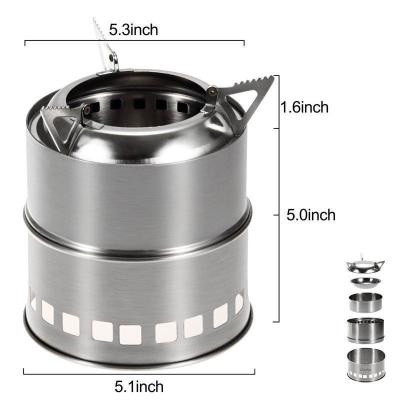 China Portable Camping Stove Stainless Steel Wood Burning Stove for Outdoor Adventures for sale