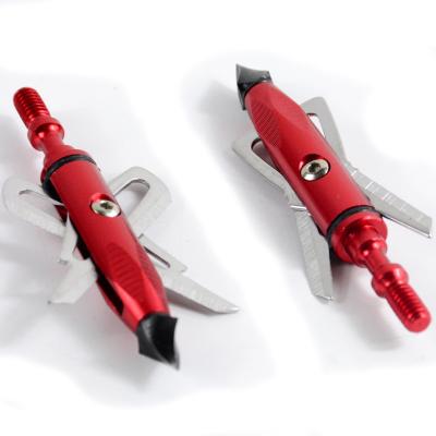 China Folded and Unfolded Stainless Steel Archery Broadhead 2 Blades 100grain for Hunting for sale