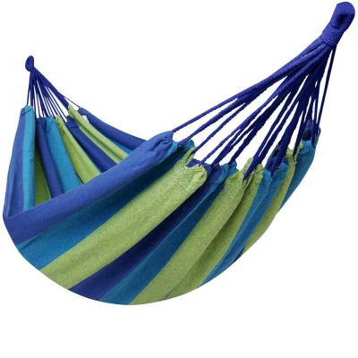 China Eenmalige hangmat Draagbaar lichtgewicht Kamper Canvas hangmat Outdoor katoenen hangmat Swing Te koop