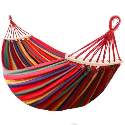 China Outdoor Portable Camping Canvas Fabric Hammock Hanging Folding Hammock Swing Thick Easy for sale