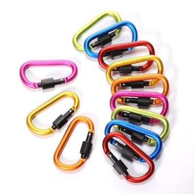 China D forma de aluminio llavero de cerradura Clip carabiner con cerradura de tornillo Mantenga sus llaves seguras y protegidas en venta