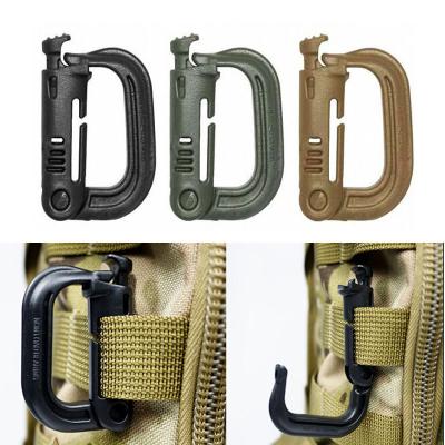 China D Carabiner de plástico de forma acessório indispensável para mochila tática Molle à venda