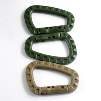 China US Initial Payment Tactical D-Ring Molle Clip Keychain Lightweight Plastic Carabiner for sale