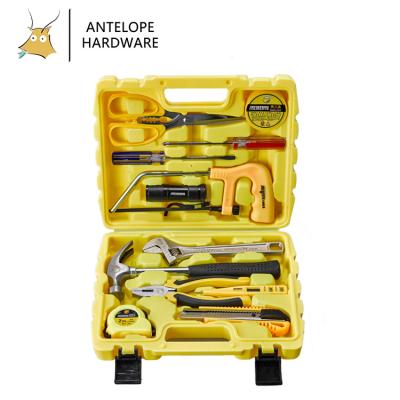 China Professional DIY Tools 12PCS Screwdriver Pliers Strip Hammer Combinatioin Stainless Steel Box Tool Kit for sale