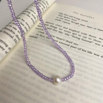 China Wholesale Synthetic Crystal Natural Pearl Necklace 925 Sterling Silver Handmade Jewelry Beads High Quality for sale