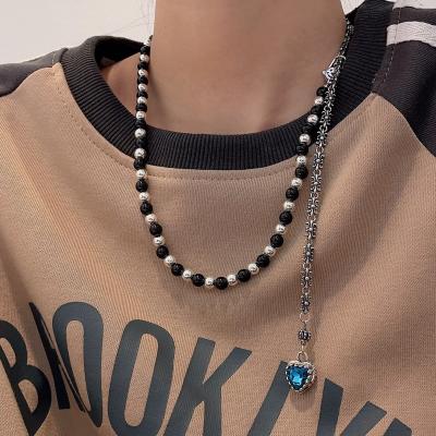 China Hot Selling High Quality S925 Love Agate High Quality Silver Black Fashion Full Personality Simple Necklace for sale