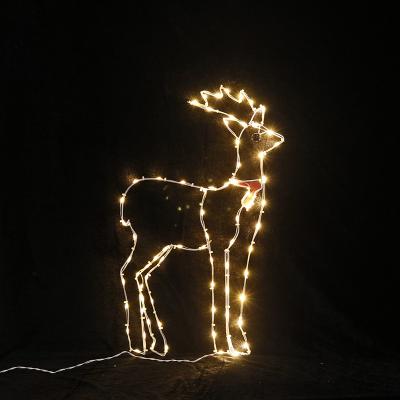 China Christmas holiday decoration 1.2m high 3d decorative light ip65 pattern waterproof male deer oriented light for christmas decoration for sale