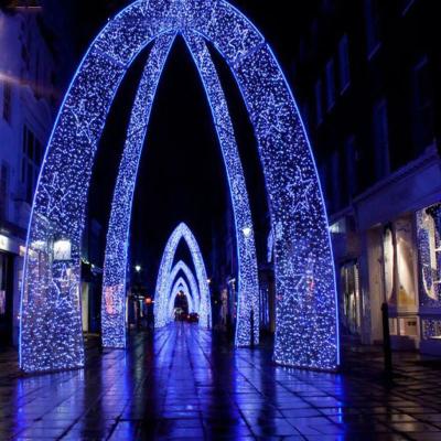 China IP65 Waterproof Customizable Public Pattern Light 11m Dark Blue Arched Decoration Light For Park Plaza Gate for sale