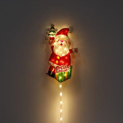 China Outdoor Decoration Led Christmas Santa Claus Single Hand Stake Tree Stake Lights IP44 Waterproof For Garden Outdoor Pathway for sale