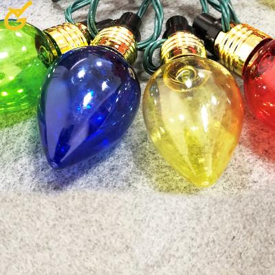 China New ip44 waterproof christmas strawberry outdoor decoration high stake multicolor led head lights C9 for outdoor garden pathway for sale