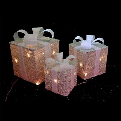 China more sizes adjust pattern lights over 100 style christmas gradient gift box pink white lights for holiday decorative light custom size for sale