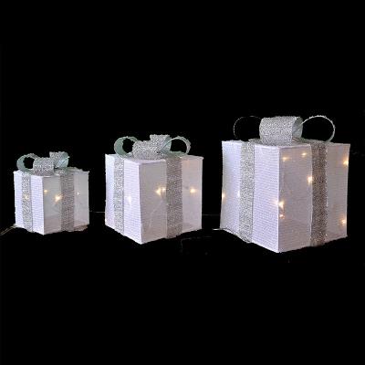 China more sizes adjust pattern lights over 100 style christmas gift box white cyan gray lights for holiday decorative light custom size for sale