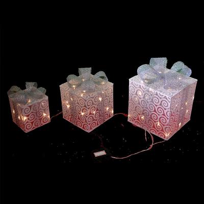 China more sizes adjust pattern lights over 100 style christmas gradient gift box pink white lights for holiday decorative light custom size for sale