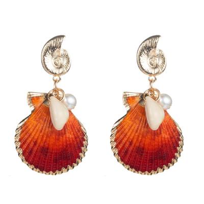 China CLASSIC Alibaba bestsellers gradient beaded cowrie shell earrings boho jewelry women beaded earringsgold plated earrings for sale