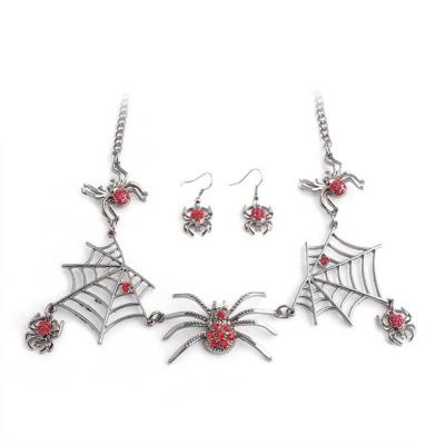 China Halloween CLASSIC Christmas Spider Dy Necklace Stud Earring Pendant Jewelry Set for sale