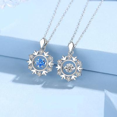 China ODM ShangJie Romantic OEM Necklace Collana Fashion Jewelery Silver Plated Women Diamond Snow Silver Necklace for sale