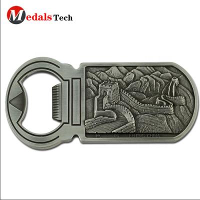 China Shape Bronze 3D Hot Room Antique Embossed Card Sublimation Bottle Opener Fridge Magnet For Fridge for sale