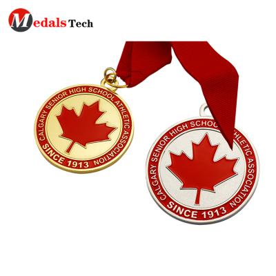 China Europe Round Shape Free Sample Customized Canada Medal For Marathon for sale