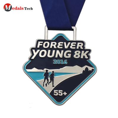 China Custom Made Europe Finisher Race Cheap Metal Marathon Running Medal With Ribbon for sale