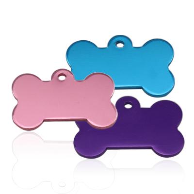 China Africa Anodized Aluminum Bone Shape Blank Dog Tag , Pet Tag for sale