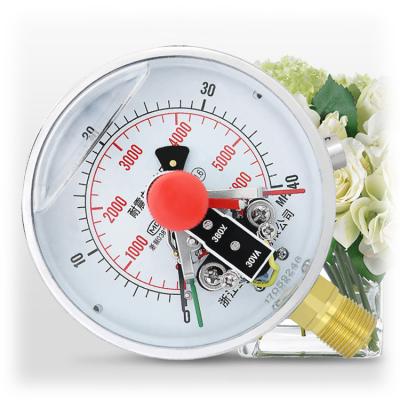 China Shockproof Stainless Iron Contact Electric Diaphragm Pressure Gauge for sale